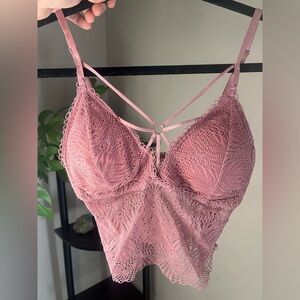 Elegant Pink Lace Bralette